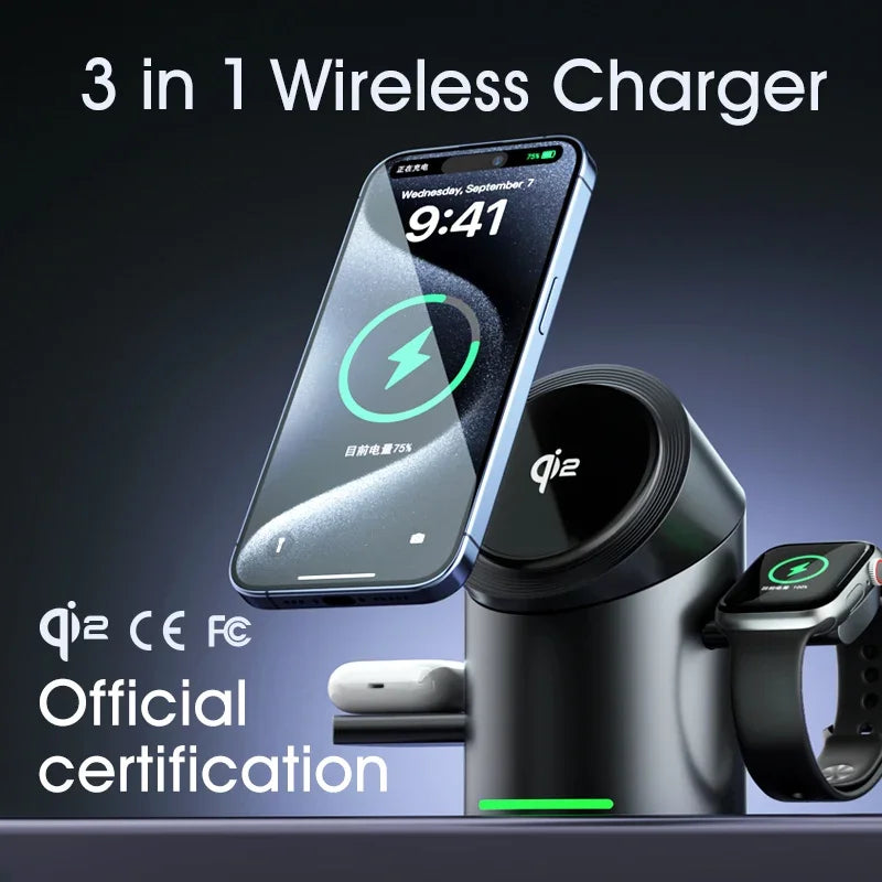 Qi2 3-in-1 MagSafe Wireless Charger