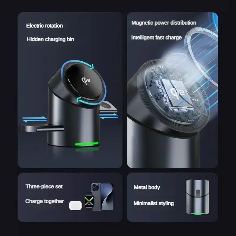 Qi2 3-in-1 MagSafe Wireless Charger