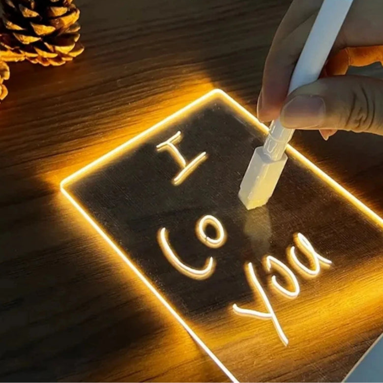 Creative LED Note Board Night Light with Erasable Pen