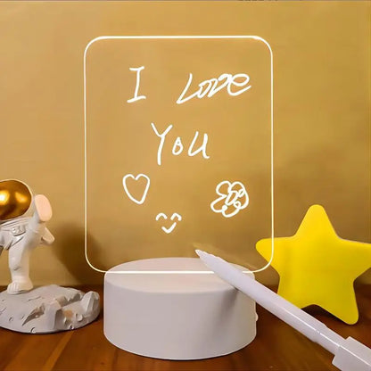 Creative LED Note Board Night Light with Erasable Pen